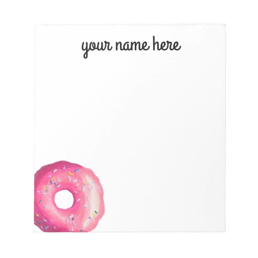 Gepersonaliseerd roze donut Notitieblok (Voorkant)