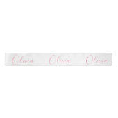 Gepersonaliseerd roze elegant naam modern satin li lint (Voorkant)