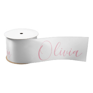 Gepersonaliseerd roze elegant naam modern satin li lint