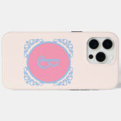 Gepersonaliseerd roze en blauw Case-Mate iPhone case (Achterkant (horizontaal))