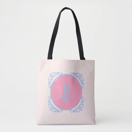 Gepersonaliseerd roze en blauw draagtas (Voorkant)