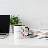 Gepersonaliseerd Roze en Blauw Halve Hart voor Kop