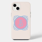 Gepersonaliseerd roze en blauw iPhone hoesje (Achterkant)