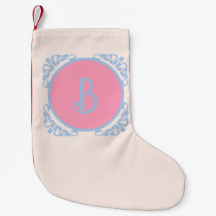 Gepersonaliseerd roze en blauw kleine kerstsok