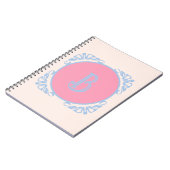 Gepersonaliseerd roze en blauw notitieboek (Linkerzijde)