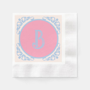 Gepersonaliseerd roze en blauw servet