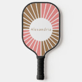 Gepersonaliseerd roze en bruin pickleball paddle (Achterkant)