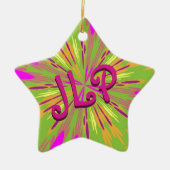 Gepersonaliseerd roze en groen Abstract Keramisch Ornament (Voorkant)