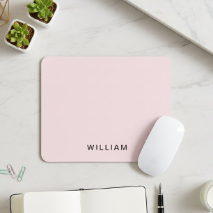 Gepersonaliseerd roze en naam monogram Elegant g Muismat