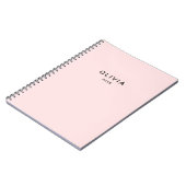 Gepersonaliseerd roze en naam monogram | Elegant g Notitieboek (Linkerzijde)