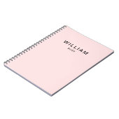 Gepersonaliseerd roze en naam monogram | Elegant g Notitieboek (Linkerzijde)