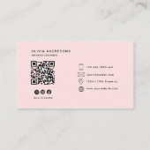 Gepersonaliseerd roze en naam monogram | Elegant g Visitekaartje (Achterkant)