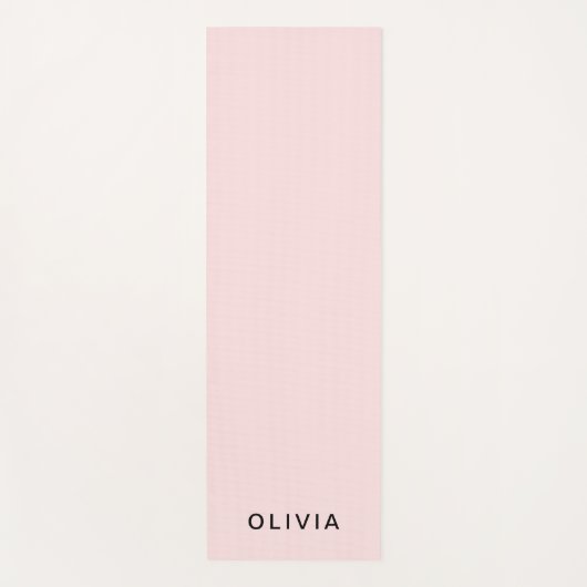 Gepersonaliseerd roze en naam monogram | Elegant g Yogamat (Voorkant)
