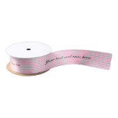 Gepersonaliseerd roze en wit gestreept cadeaubon lint (Spoel)