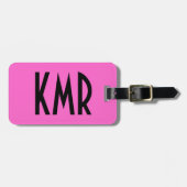 Gepersonaliseerd roze en zwart Bagagelabel (Voorkant horizontaal)