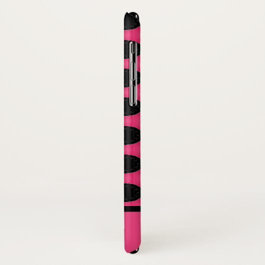 Gepersonaliseerd roze en zwart poka-puntenpatroon Case-Mate iPhone case (Achterkant/links)