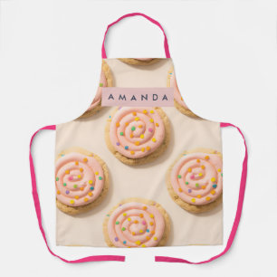 Gepersonaliseerd Roze Gebaksel Koekje Patroon Schort
