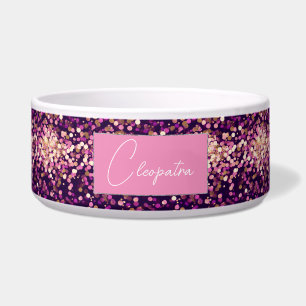 Gepersonaliseerd roze glitter et Bowl Voerbakje
