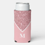 Gepersonaliseerd roze glitter monogram (Seltzer Voorkant)