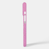 Gepersonaliseerd roze glitter monogram Case-Mate iPhone case (Achterkant / Links)