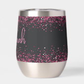 Gepersonaliseerd Roze Glitters RVS (Achterkant)