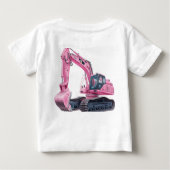 Gepersonaliseerd Roze Graafmachine Peuter T-Shirt (Achterkant)