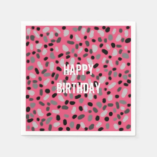 Gepersonaliseerd roze grijze geleidebean servet (Voorkant)