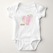 Gepersonaliseerd roze hart romper (Voorkant)