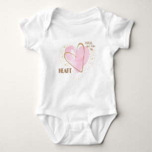 Gepersonaliseerd roze hart romper