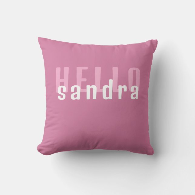 Gepersonaliseerd roze kussen | Aangepaste naam (Voorkant)