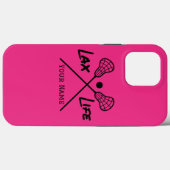 Gepersonaliseerd roze lax (lacrosse) leven Case-Mate iPhone case (Achterkant (horizontaal))