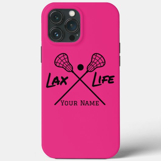 Gepersonaliseerd roze lax (lacrosse) leven Case-Mate iPhone case (Achterkant)