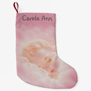 Gepersonaliseerd roze meisje Baby dubbelzijdig Kleine Kerstsok