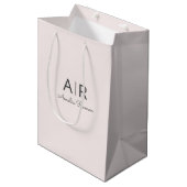 Gepersonaliseerd roze monogram medium cadeauzakje (Voorkant Gekanteld)