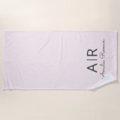 Gepersonaliseerd roze monogram strandlaken (Voorkant)