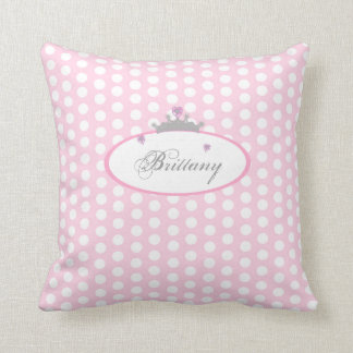 Gepersonaliseerd roze poka Dot Princess Pillow Kussen