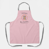 Gepersonaliseerd Roze Schort met Custom Company Lo (Voorkant)