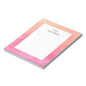 Gepersonaliseerd roze sinaasappel Waterverf Notiti Notitieblok (Gedraaid)