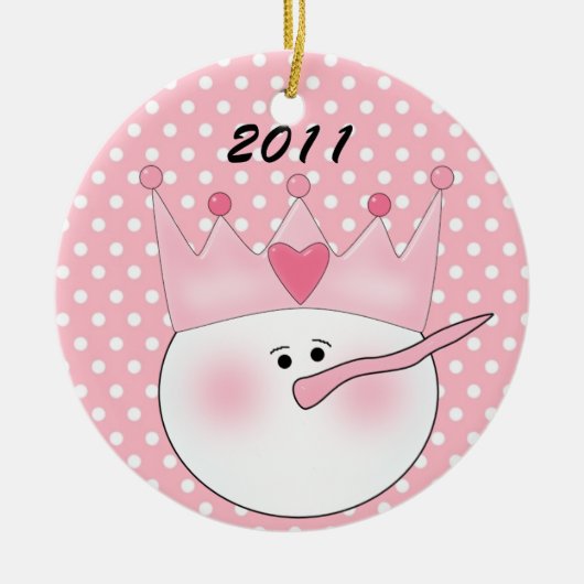 Gepersonaliseerd roze sneeuwprinses Ornament (Voorkant)