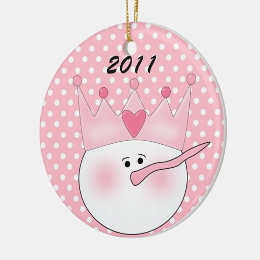 Gepersonaliseerd roze sneeuwprinses Ornament (Links)