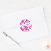 Gepersonaliseerd roze stip naam label (Envelop)