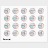 Gepersonaliseerd roze strand Dank je partijvoordee Ronde Sticker (Vel)