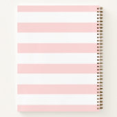 Gepersonaliseerd roze strepen dot Notitieboek (Achterkant)