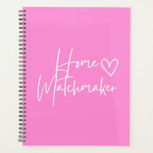 Gepersonaliseerd roze thuiszetapparaat planner (Voorkant)