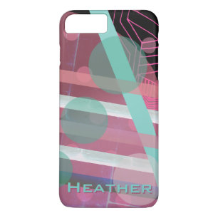 Gepersonaliseerd/Roze & Turquoise/Abstract Ontwerp iPhone 8 Plus / 7 Plus Hoesje
