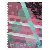 Gepersonaliseerd/Roze & Turquoise/Abstract Ontwerp Notitieboek (Voorkant)