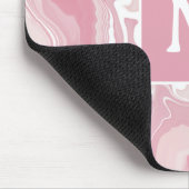 Gepersonaliseerd roze wervel monogram muismat (Hoek)