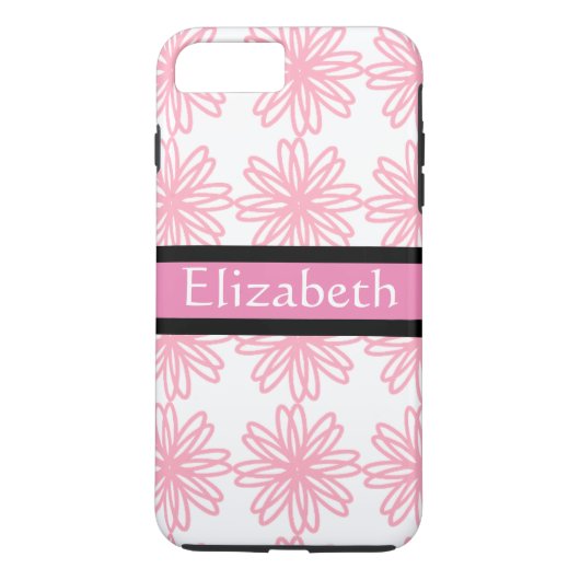 Gepersonaliseerd roze zwart flessenpatroon Case-Mate iPhone case (Achterkant)