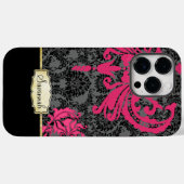 Gepersonaliseerd roze zwart grijs en goud Case-Mate iPhone case (Achterkant (horizontaal))