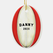 Gepersonaliseerd Rugby Gift Ceramic Ornament (Achterkant)